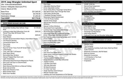 2019 Jeep Wrangler Unlimited Sport 4x4
