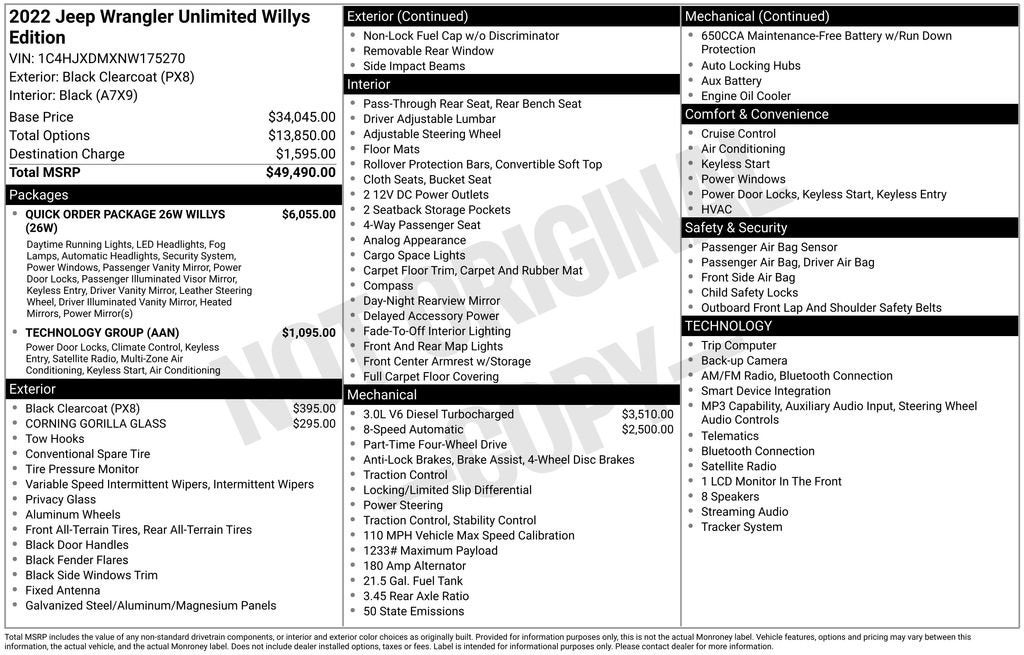2022 Jeep Wrangler Unlimited Willys 4x4