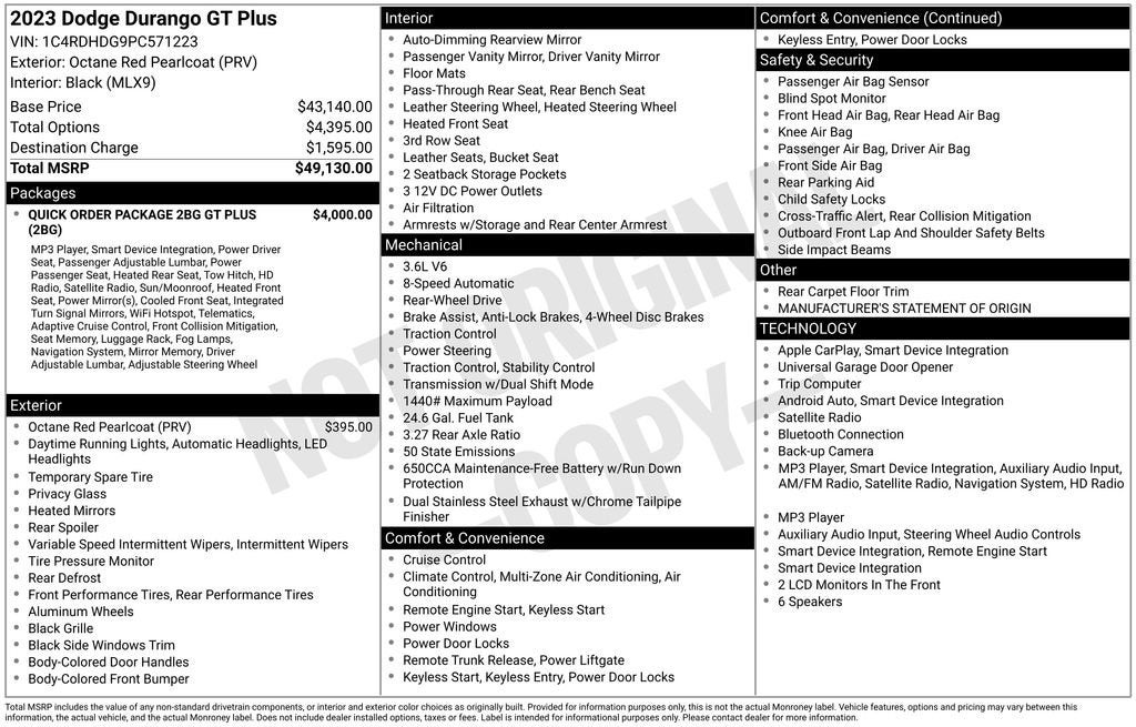 2023 Dodge Durango GT Plus RWD