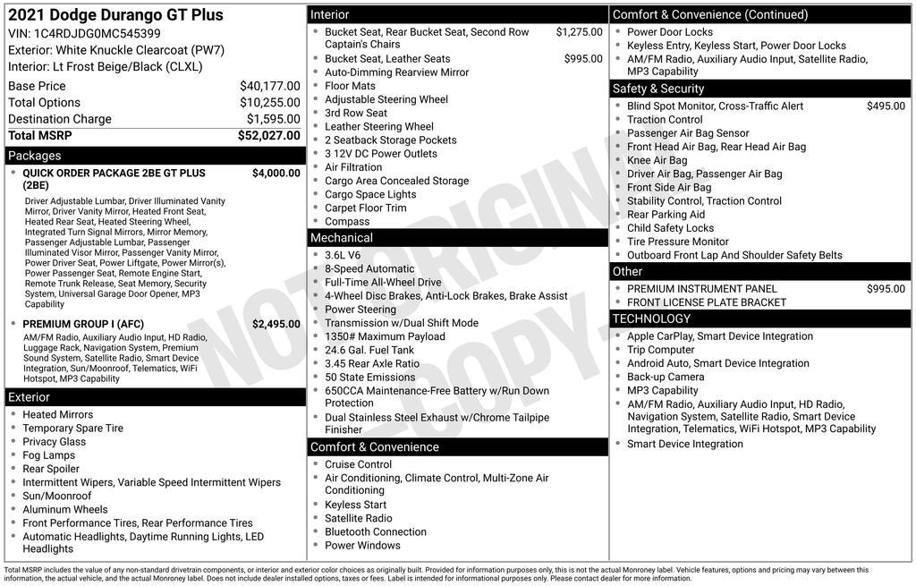 2021 Dodge Durango GT Plus AWD