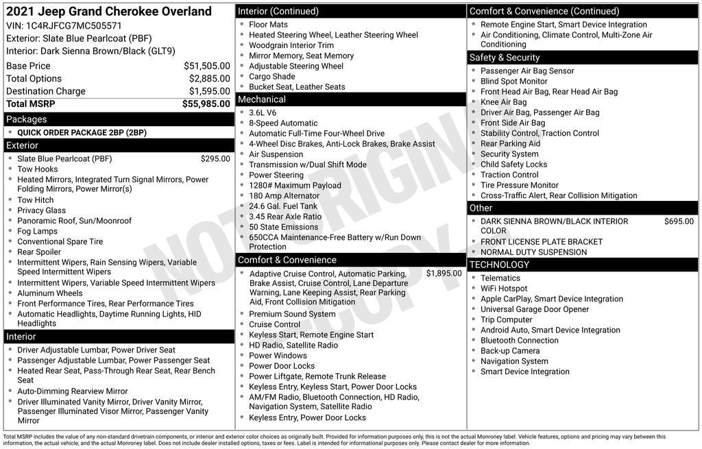 2021 Jeep Grand Cherokee Overland 4x4