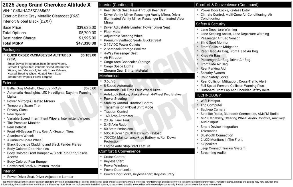 2025 Jeep Grand Cherokee Altitude X 4x4
