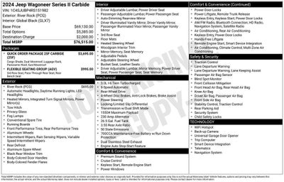 2024 Jeep Wagoneer Series II Carbide 4x2