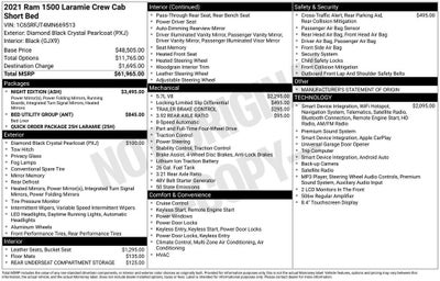 2021 RAM 1500 Laramie Crew Cab 4x4 5'7" Box