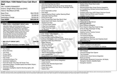 2025 RAM 1500 Rebel Crew Cab 4x4 5'7" Box
