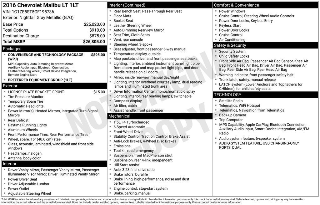 2016 Chevrolet Malibu LT