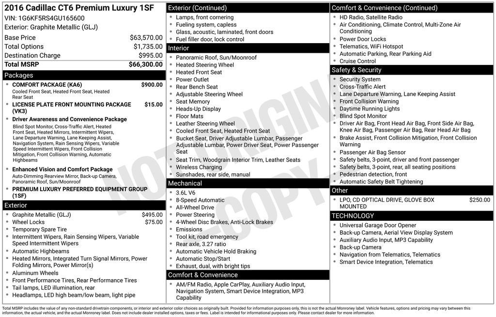 2016 Cadillac CT6 Premium Luxury AWD