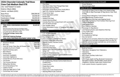 2026 Chevrolet Colorado Trail Boss