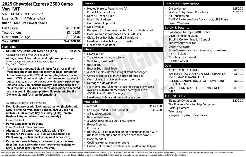 2025 Chevrolet Express Cargo WT