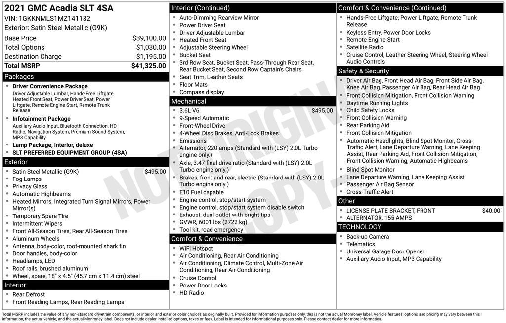 2021 GMC Acadia SLT