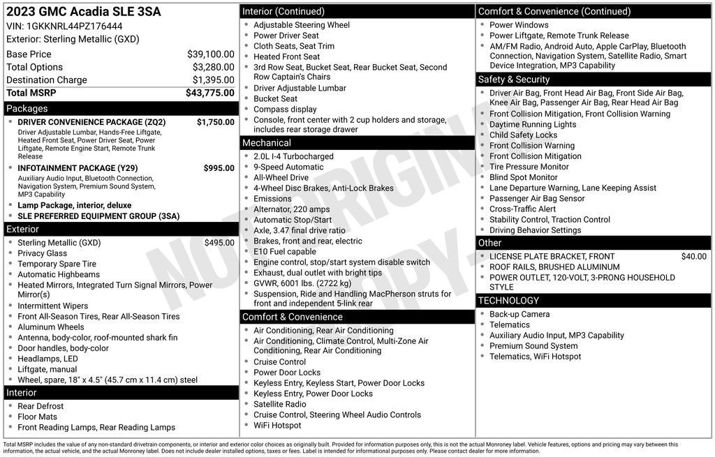 2023 GMC Acadia SLE