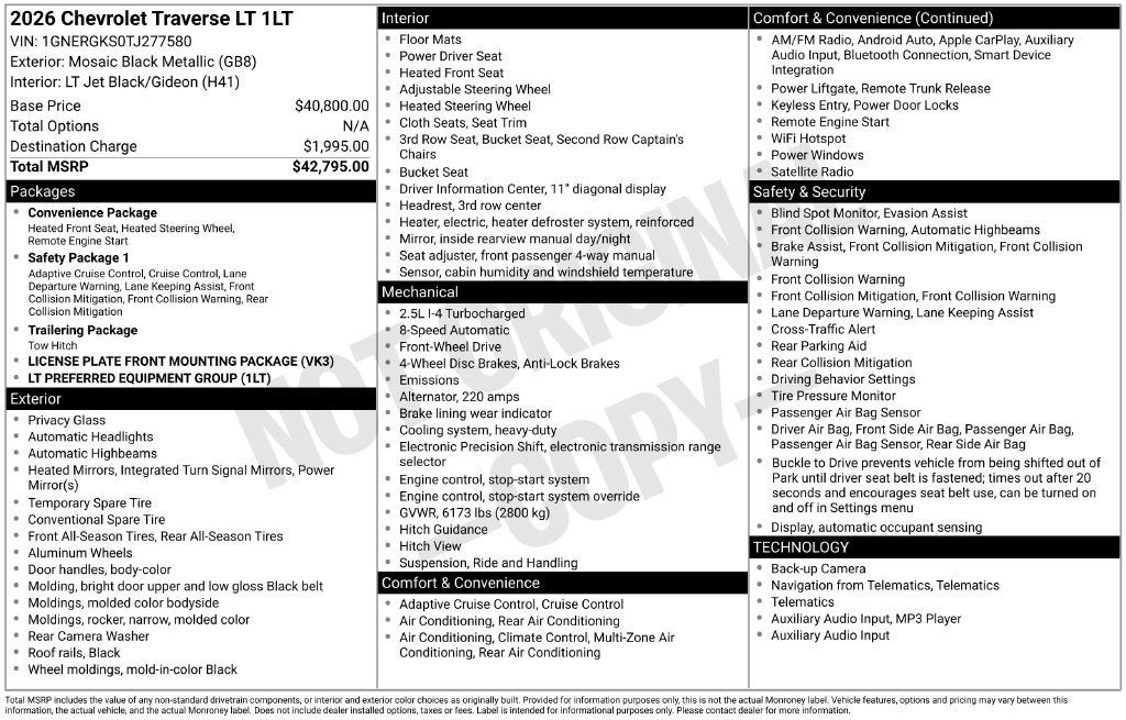 2026 Chevrolet Traverse LT - Photo 38