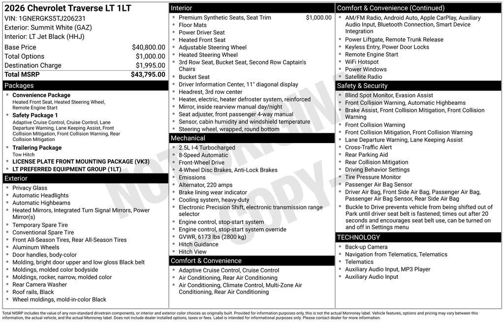2026 Chevrolet Traverse LT