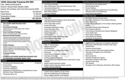 2026 Chevrolet Traverse RS
