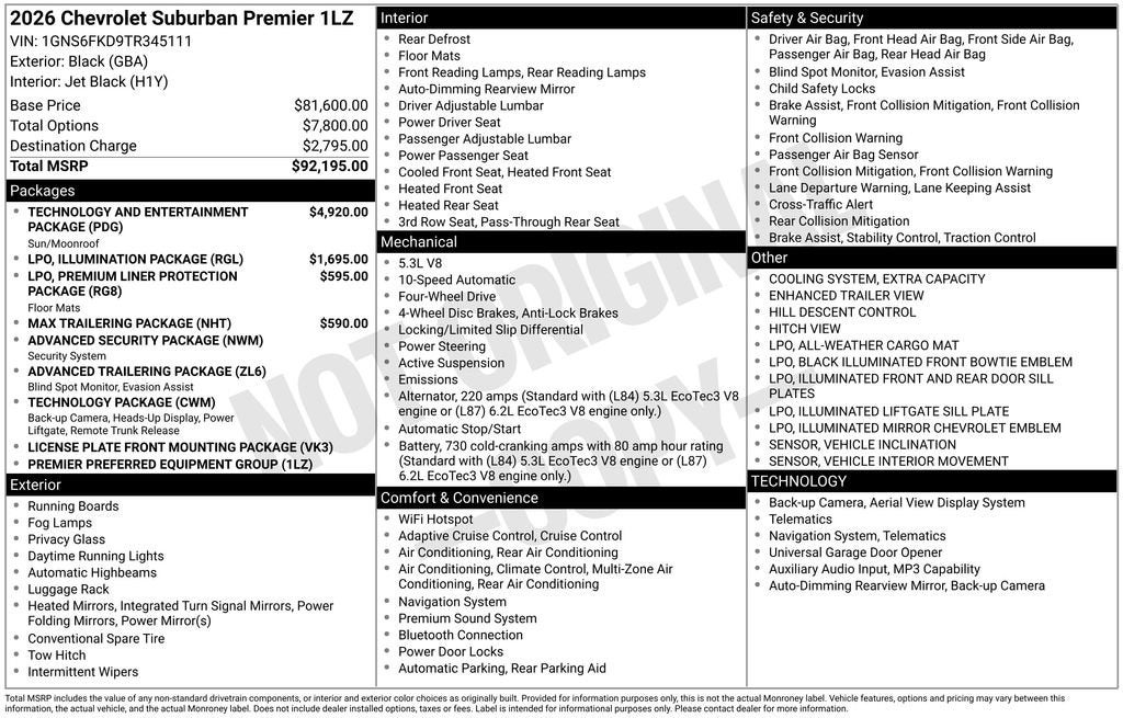 2026 Chevrolet Suburban Premier