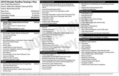 2018 Chrysler Pacifica Touring L Plus