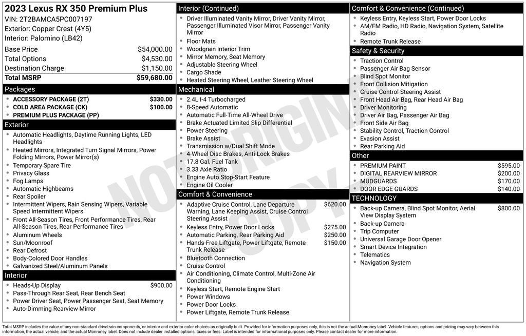 2023 Lexus RX 350 Premium Plus