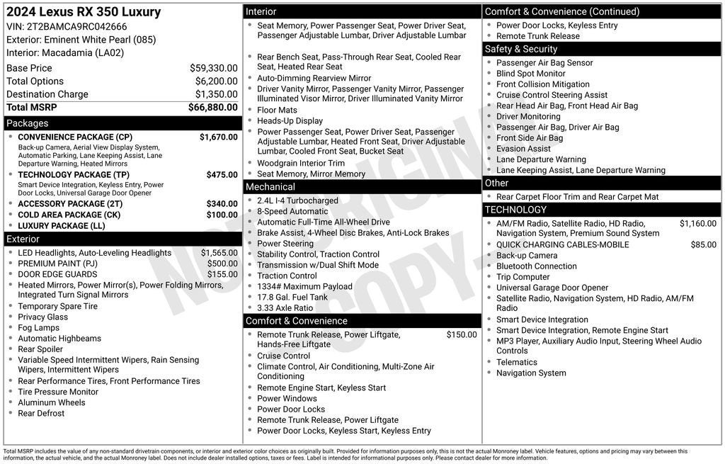 2024 Lexus RX 350 Luxury