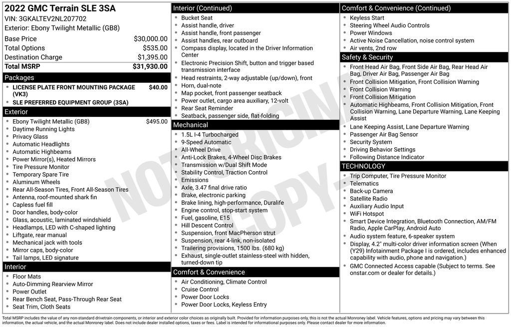 2022 GMC Terrain SLE
