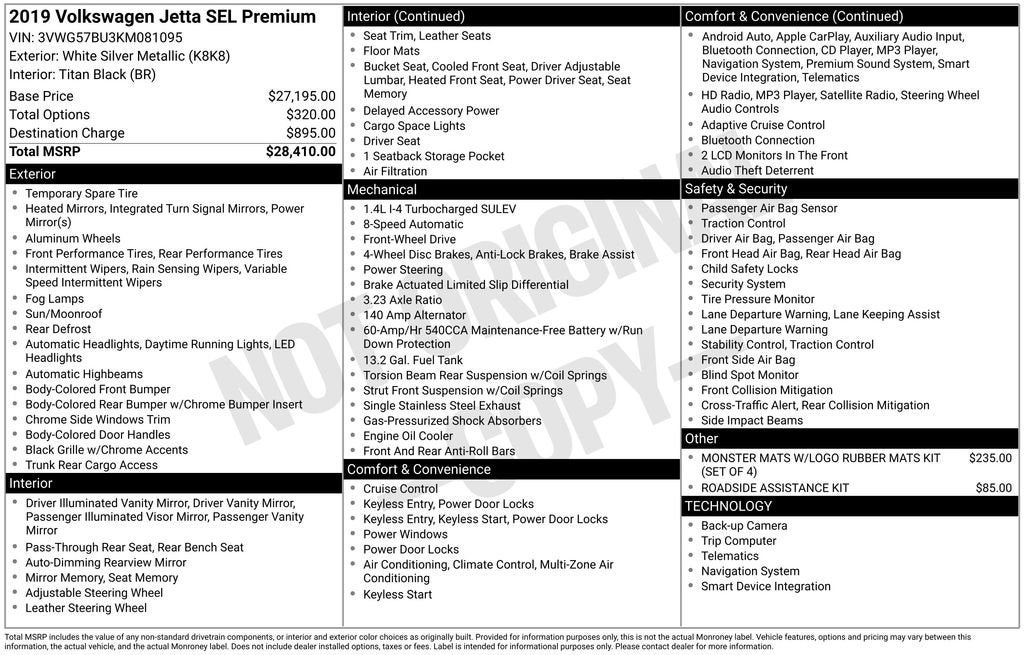 2019 Volkswagen Jetta 1.4T SEL Premium