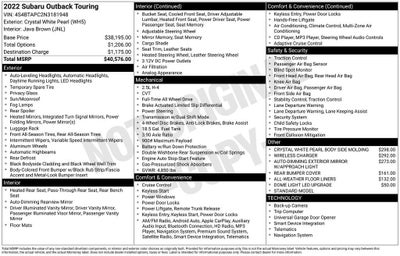 2022 Subaru Outback Touring
