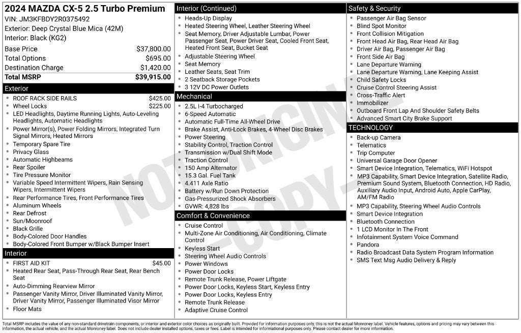 2024 Mazda Mazda CX-5 2.5 Turbo Premium