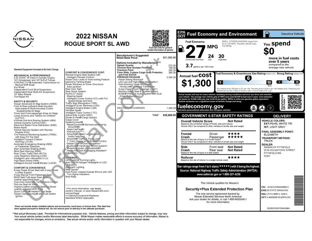 2022 Nissan Rogue Sport SL AWD Xtronic CVT