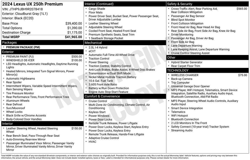 2024 Lexus UX 250h Premium