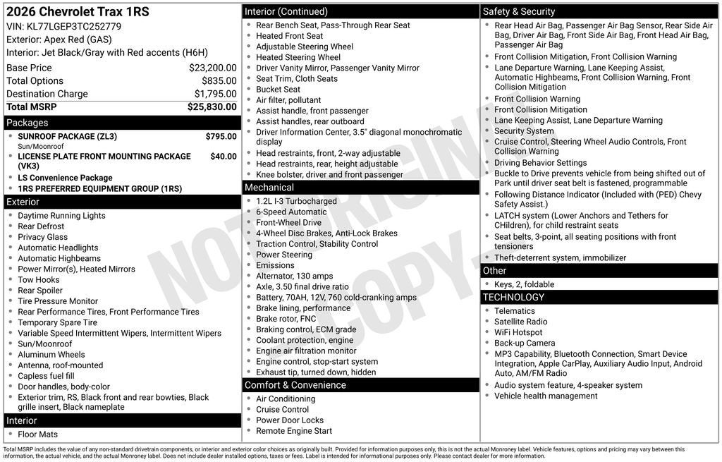 2026 Chevrolet Trax 1RS