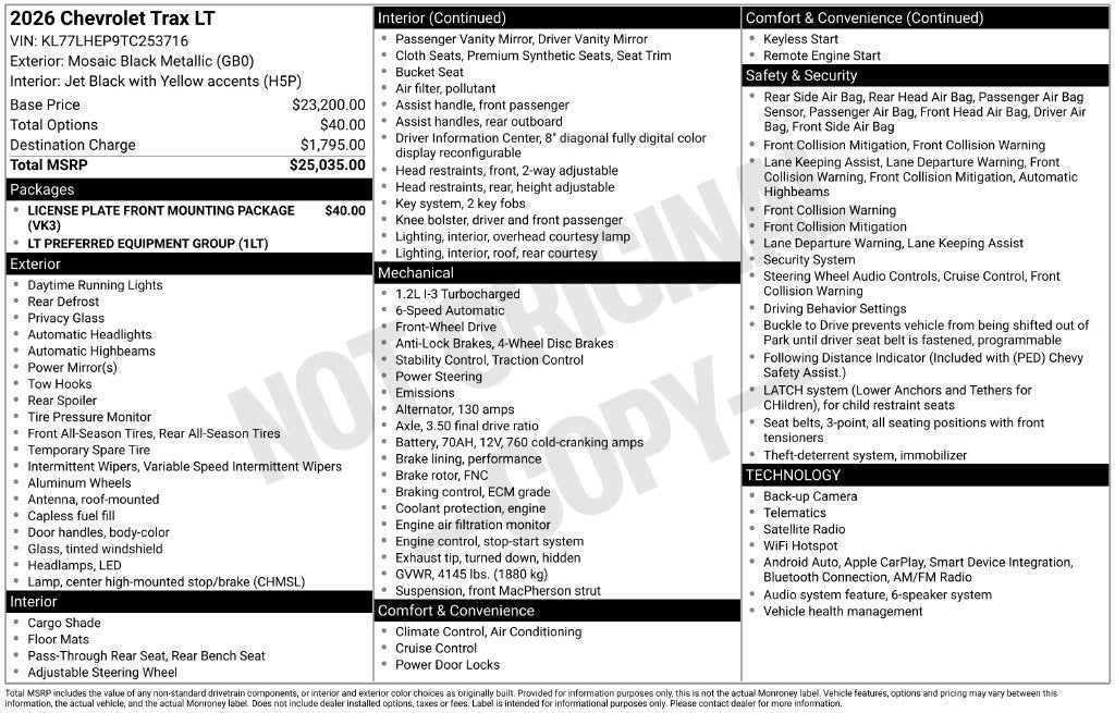 2026 Chevrolet Trax LT