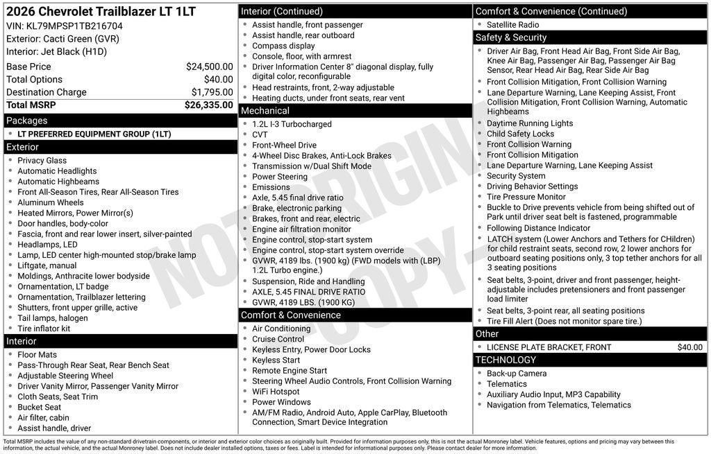 2026 Chevrolet Trailblazer LT