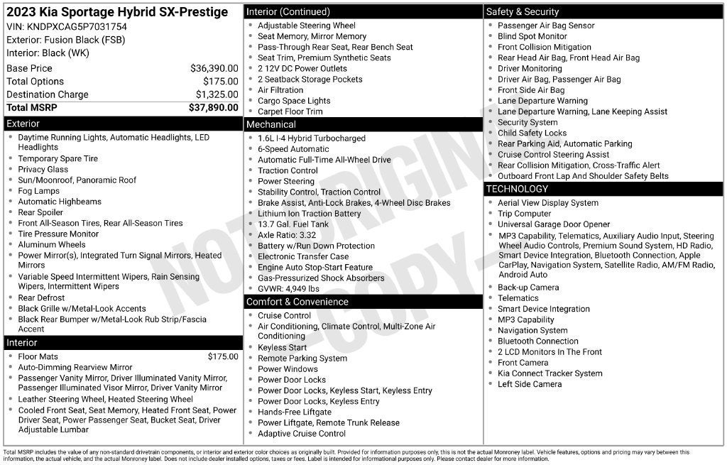 2023 Kia Sportage Hybrid SX-Prestige
