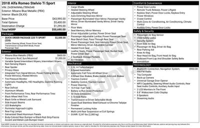 2018 Alfa Romeo Stelvio Ti Sport AWD